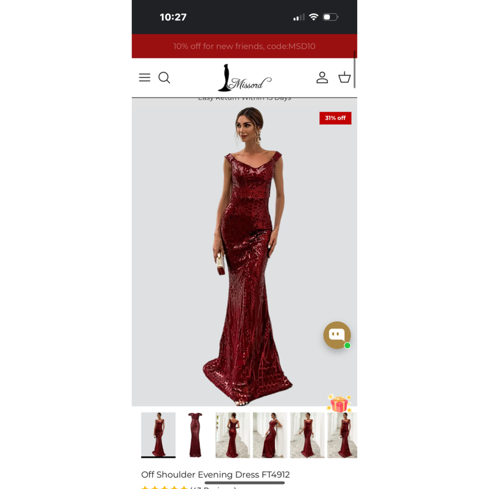 Women's Missord Dress, Size S, Burgundy